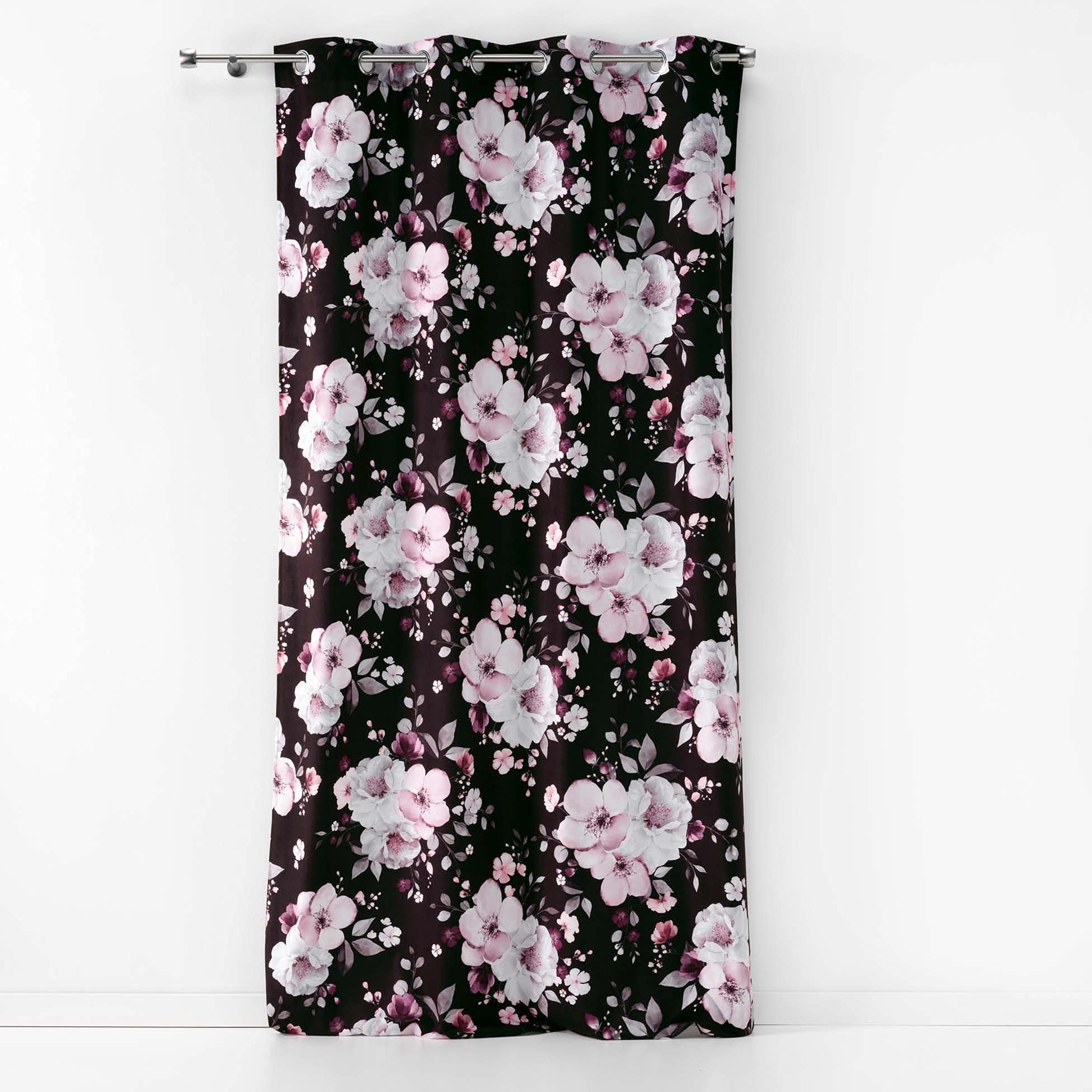 Douceur d'Interieur 140 x 240 cm Eyelet Curtain, Black