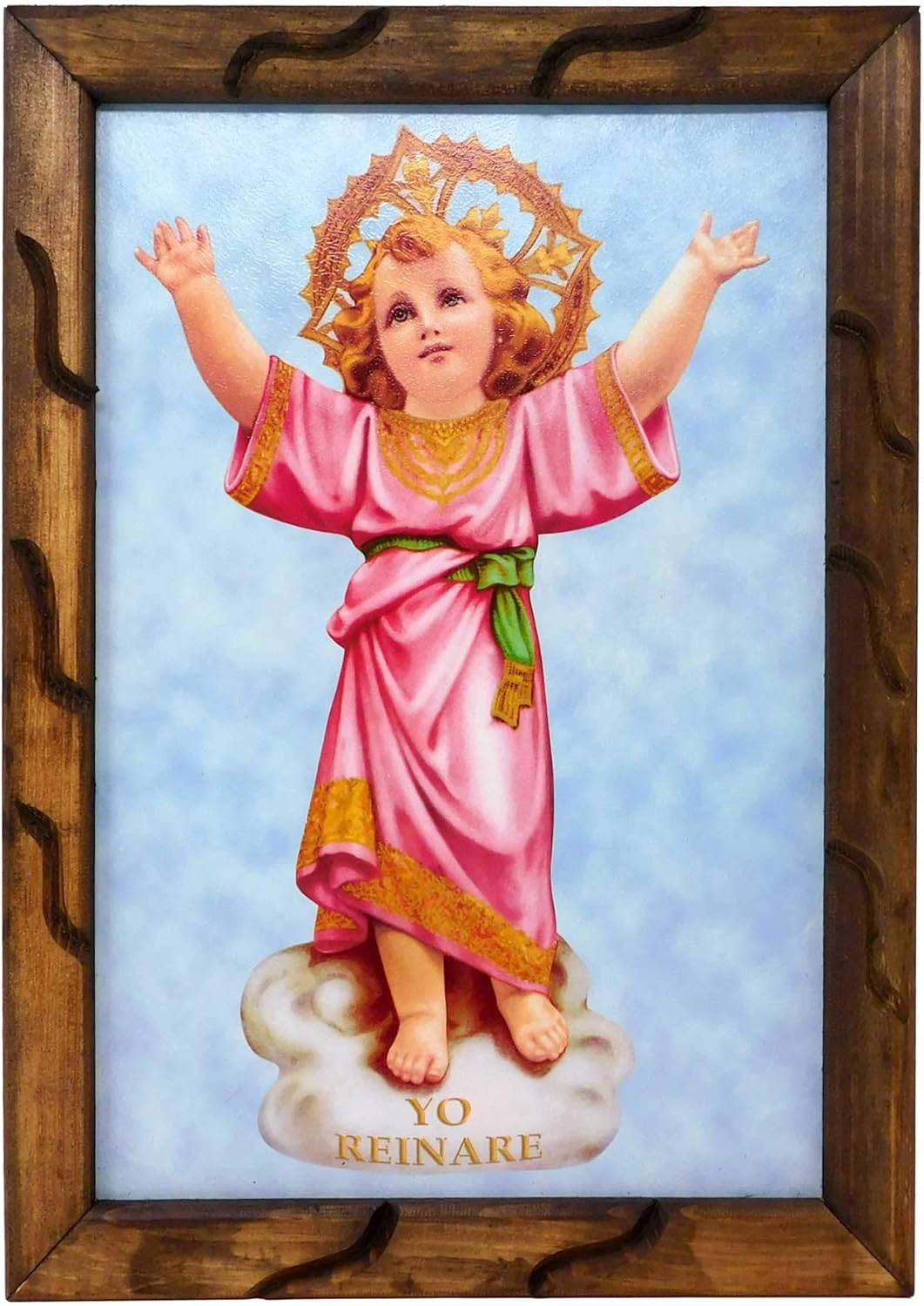 Paintings - ValuueMax Divine Child Image, Similar to an Oil Painting, on a 18 Inch Rustic Frame #VM-62716