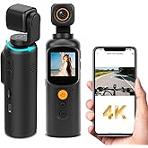 4K Body Cameras with Audio and Video Recording, WiFi Portable Vlogging Camera 350° Rotation, 64GB Card Included,6HR Battery, Mini Action Camera for Travel, Work Records, Covert Recording.