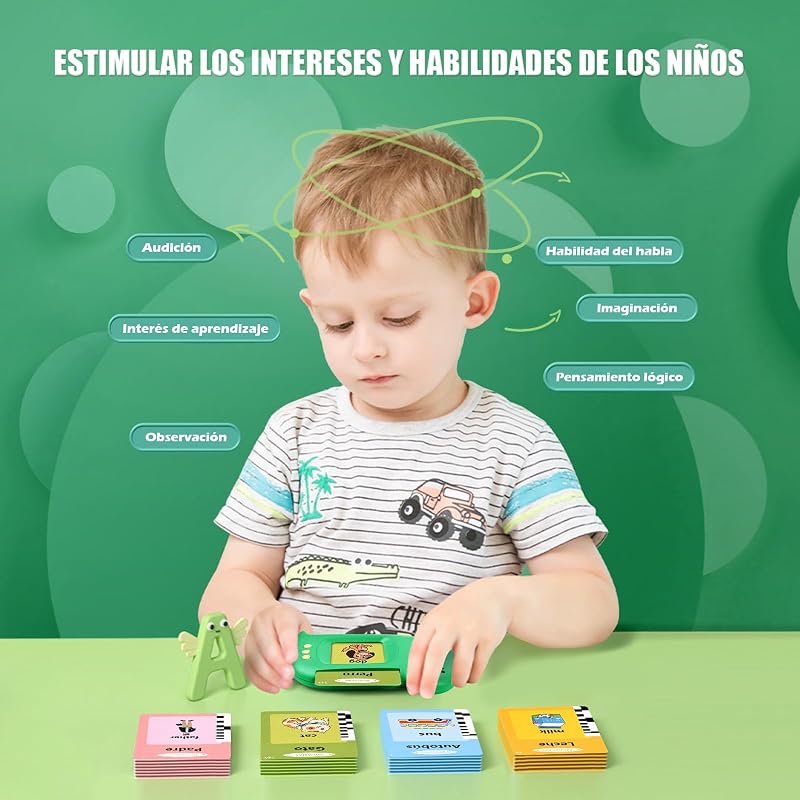 Tarjetas Flash Parlantes Español Juguetes Niños para 3+ Años(Verde) — foto 3 de 6