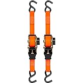 SMARTSTRAPS 10’ Retractable Ratchet Straps, 2 Pack – 3,000lb Break Strength, 1,000lb Safe Work Load — Haul Motorcycles, Boats, and Appliances with Patented Technology Heavy Duty Ratchet Straps