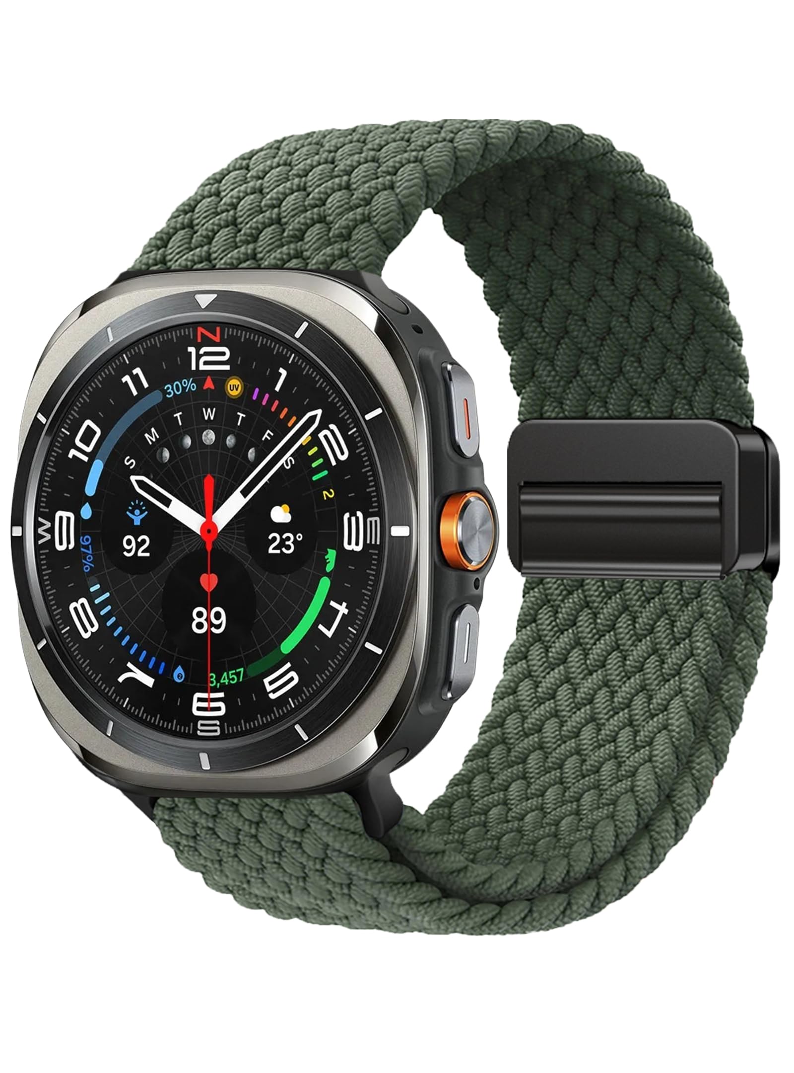 Braided-Bands for Samsung-Galaxy-Watch Ultra-47mm(2025/2024) - Magnetic Clasp Stretchy Band for Galaxy Watch Ultra 47mm Elastic Replacement Loop Straps, Men Women, No Gap, Breathable, Durable