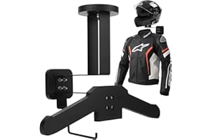 ASIEIT Motorcycle Helmet Holder Wall Mount, helmet holder, Tactical Gear Storage, Display Organizer, Solid Wood & Metal Plate Rack, Versatile Helmet stand for Police, Football, Cycling Gear, Black