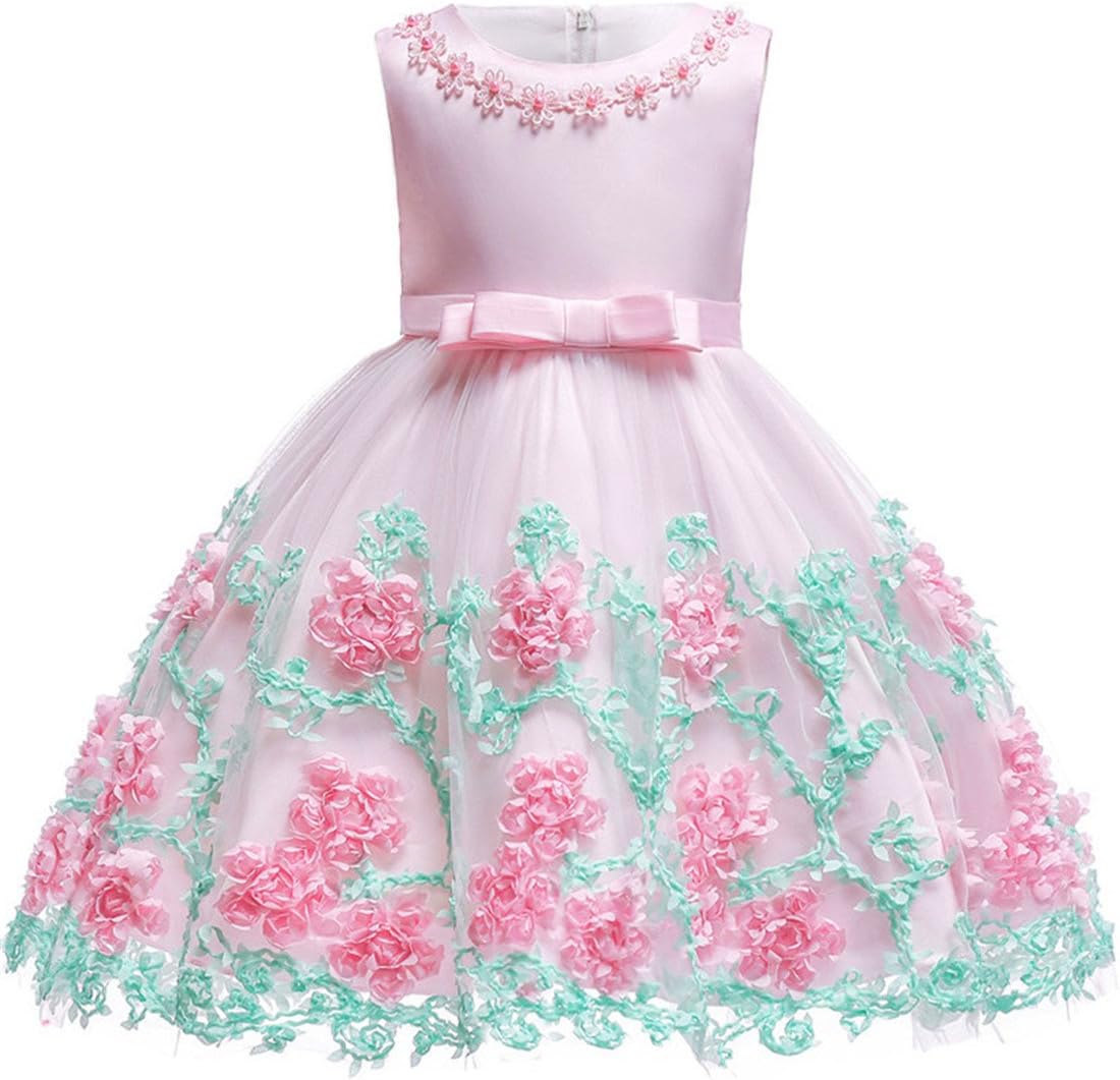 Baby Girls Flower Dress Wedding Party Toddler Dres Birthday Special Occasion Girls Dress