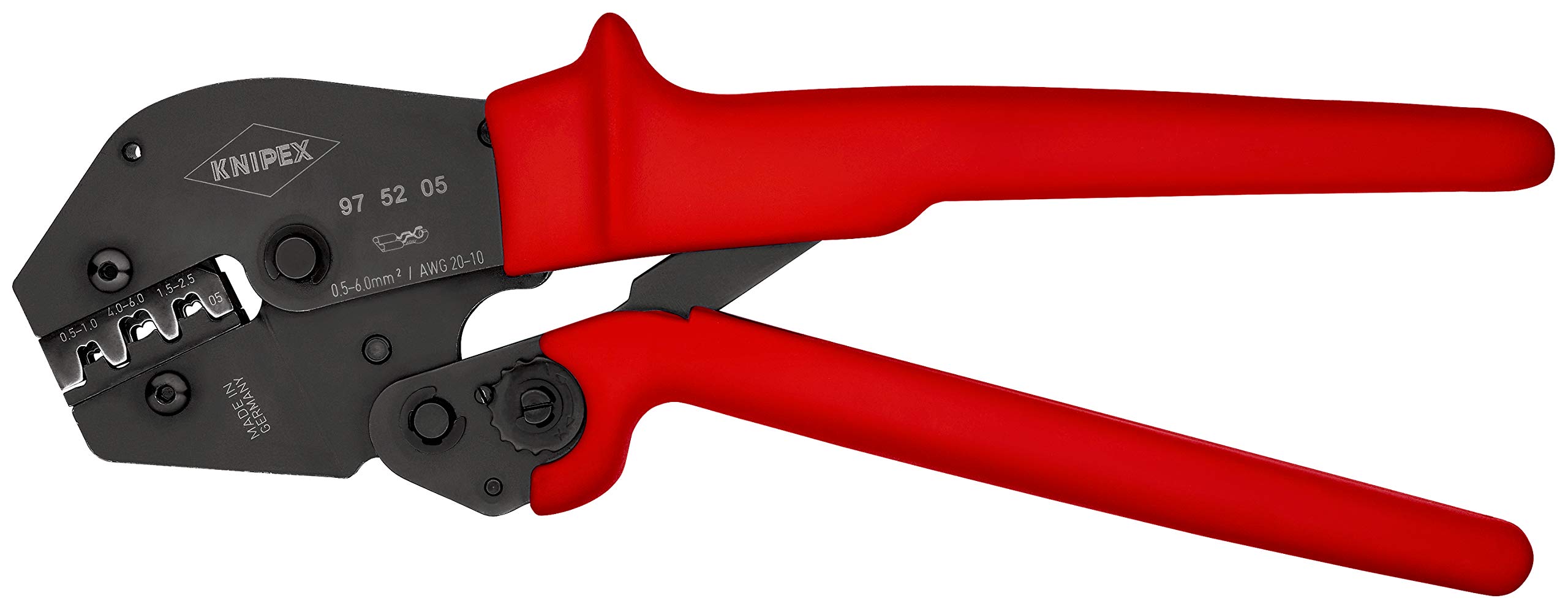 KNIPEX Crimping Pliers for Two-Hand Operation in Blister with Non-Slip Plastic Grips 250 mm, 97 52 05 SB