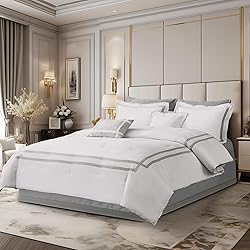 SHALALA White Comforter Set King, 8-Piece