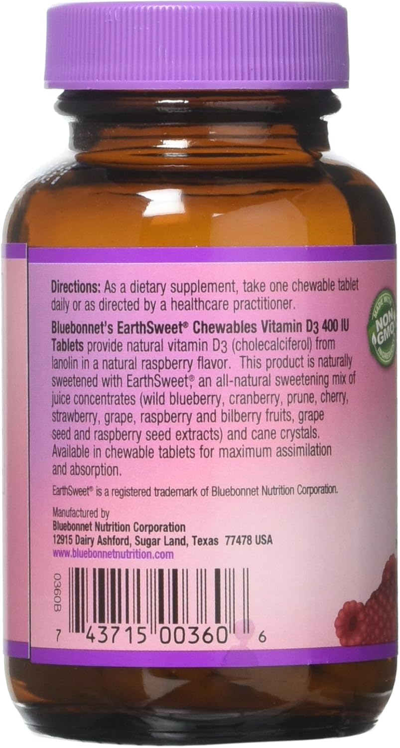 Bluebonnet Nutrition Earth Sweet Vitamin D3 400 IU ...