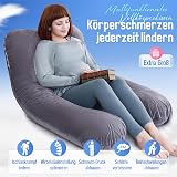 TaiBest U Shaped Full Body Pregnancy Pillow 55 Inch Cotton Cover Dark Grey view 3