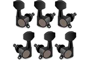 Holmer Sealed String Tuning Pegs Tuning Machines Grover Machine Heads Tuners Tuning Keys 3 Left 3 Right for Acoustic Guitar or Electric Guitar Black.