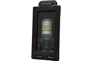 Plus Rinse Single Use Eyewash Station Kit - 16.9 fl oz Sterile Saline Solution Bottle + Eye Cup - Dustproof Wall Cabinet & Bracket Included, Emergency First Aid Flush Stations, by Plum