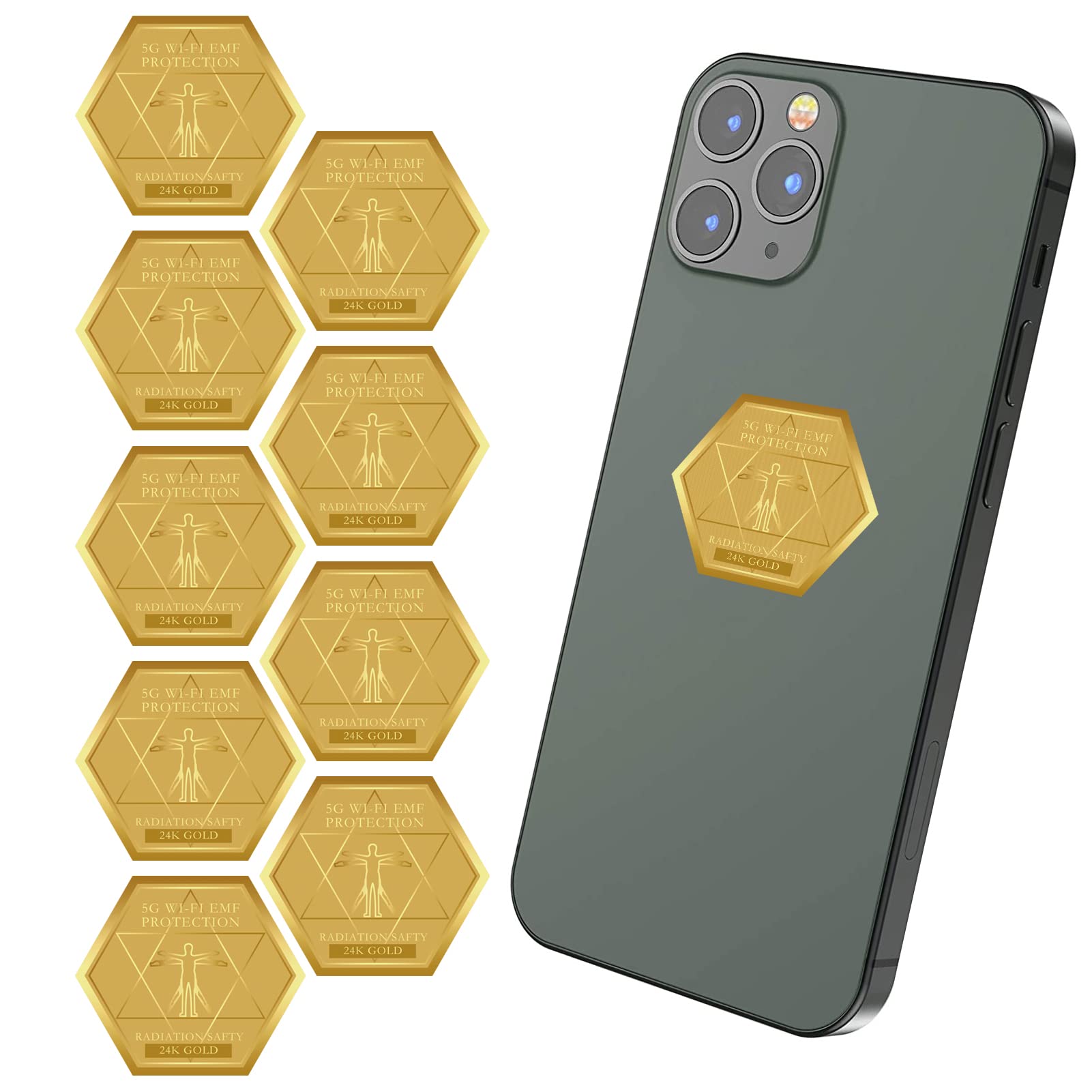 E-Protection Stickers for Cell Phones/Tablets PC/Laptops/All Electric-Devices, Effectively Shield 99% of 5G Mobile Harmful Pollution, Protective Stickers Suit for Anyone