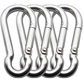 3.15 Inch 4 Pack Spring Snap Hook Carabiner, Cable Machine Accessories for Home Gym Pulldown Attachment, Exercise Machine, Heavy Duty Steel Clip for Outdoor Fitness