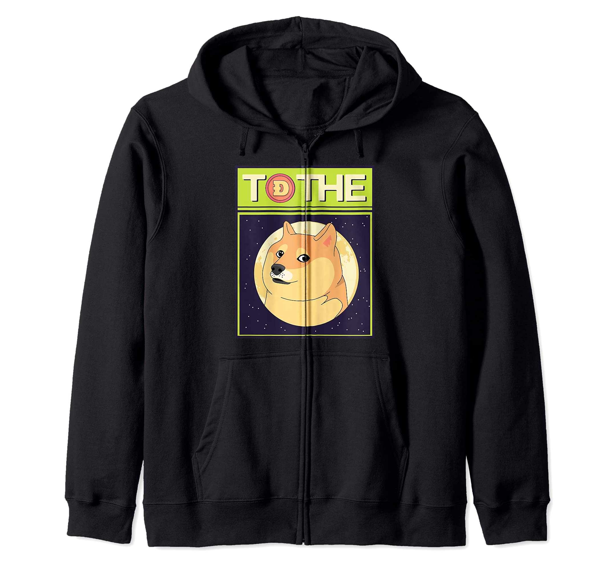 Doge Crypto To Moon Hodling Coin Digital Currency Blockchain Zip Hoodie