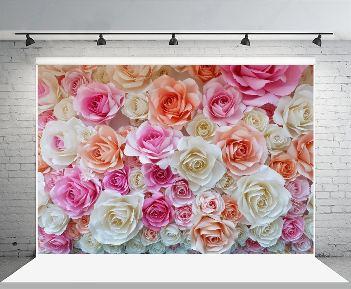 Amazon Com Leowefowa 9x6ft Vinyl Romantic Flowers Backdrop 3d
