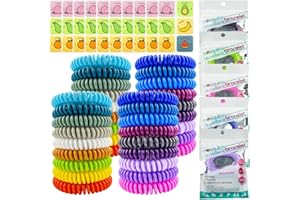 BUGGYBANDS 36 Pack Mosquito Repellent Bracelets, Individually Wrapped DEET-Free Insect & Bug Repellent Wrist Bands with 60 Pack Mosquito Patches for Kids & Adults Outdoor Camping Fishing Traveling