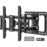 Perlegear UL-Listed Full Motion TV Wall Mount for 42–97 Inch Flat Curved TVs up to 132 lbs, 12″/16″ Wood Studs, TV Mount Bracket with Tool-Free Tilt, Swivel, Extension, Max VESA 600 x 400mm, PGLF15