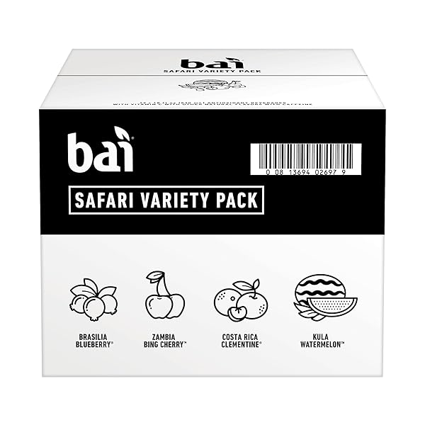 BAI FLAVORS VARIETY PACK, ANTIOXIDANT INFUSED WATER BEVERAGE, WITH VITAMIN C AND NO ARTIFICIAL SWEETENERS, 18 FL OZ BOTTLES, 12 PACK