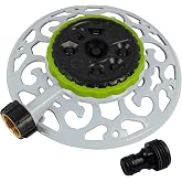 Hourleey Adjustable Turret Metal Sprinkler, 8 Mode Fixed Lawn Sprinkler for Yard with Hose Quick Connect Product Adapter for Garden Watering Irrigation