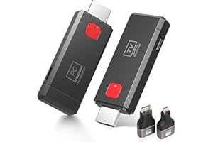 NEWQ Plug & Play Wireless HDMI Transmitter and Receiver: HD Wireless HDMI Cable for MacBook Laptop & PC Display on TV & Projector During Meeting & Travel