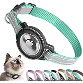 Airtag Cat Collar Breakaway, Odokele Reflective Cats Collars with Apple Air Tag Holder for Kitten, Cat GPS Tracker Adjustable