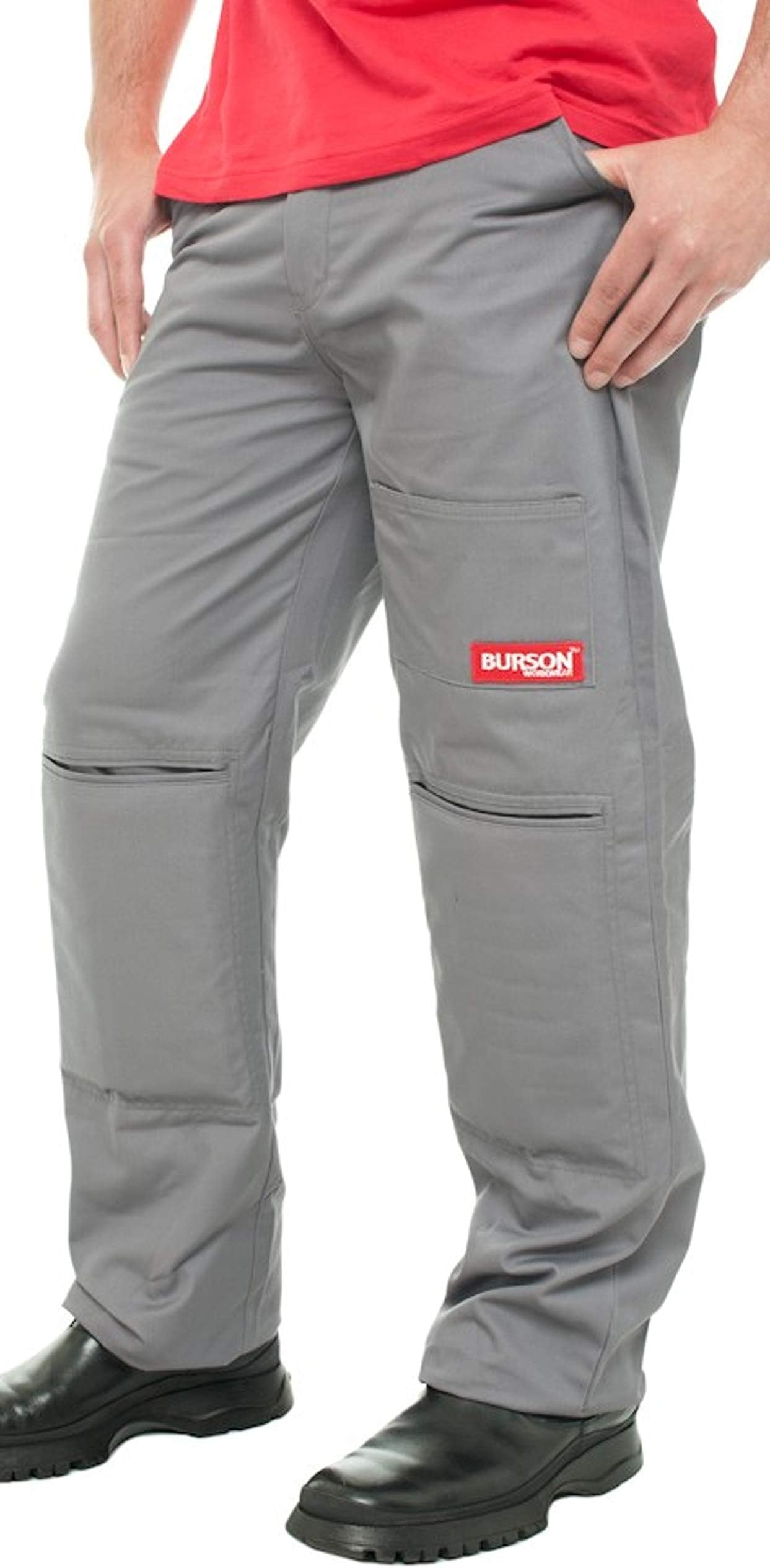 Burson Work Pants with Built-in Removable Super Cushion Knee Pads (Included)