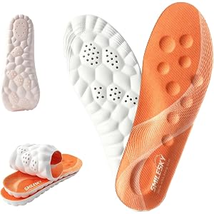 SMILESKY 2 Pairs 4D Cloud Memory Foam Insoles Anti Fatigue for Men Women | Super Soft Cushion, Shock Absorption, Foot Pain Re