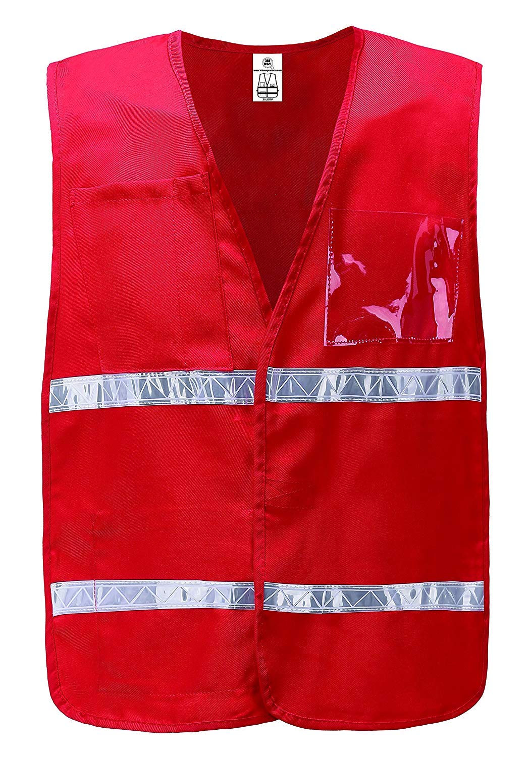 Othmro Safety Vest High Visibility Big Red 85G warp Knitted Fabric Safety Vests for Men and Women 5pcs