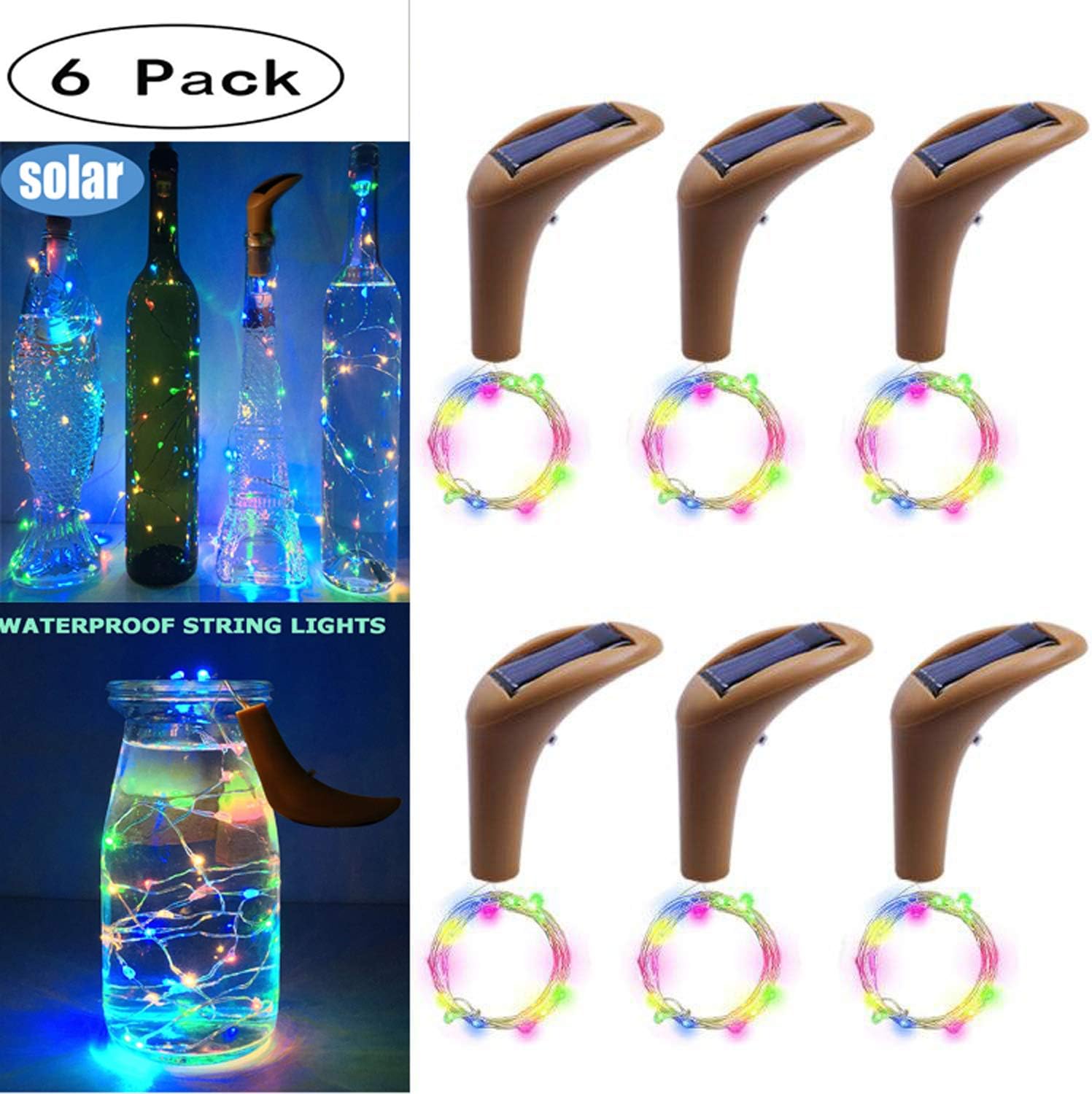 Wine Bottle Lights Cork LED Solar Powered Fairy Mini String Light Decor