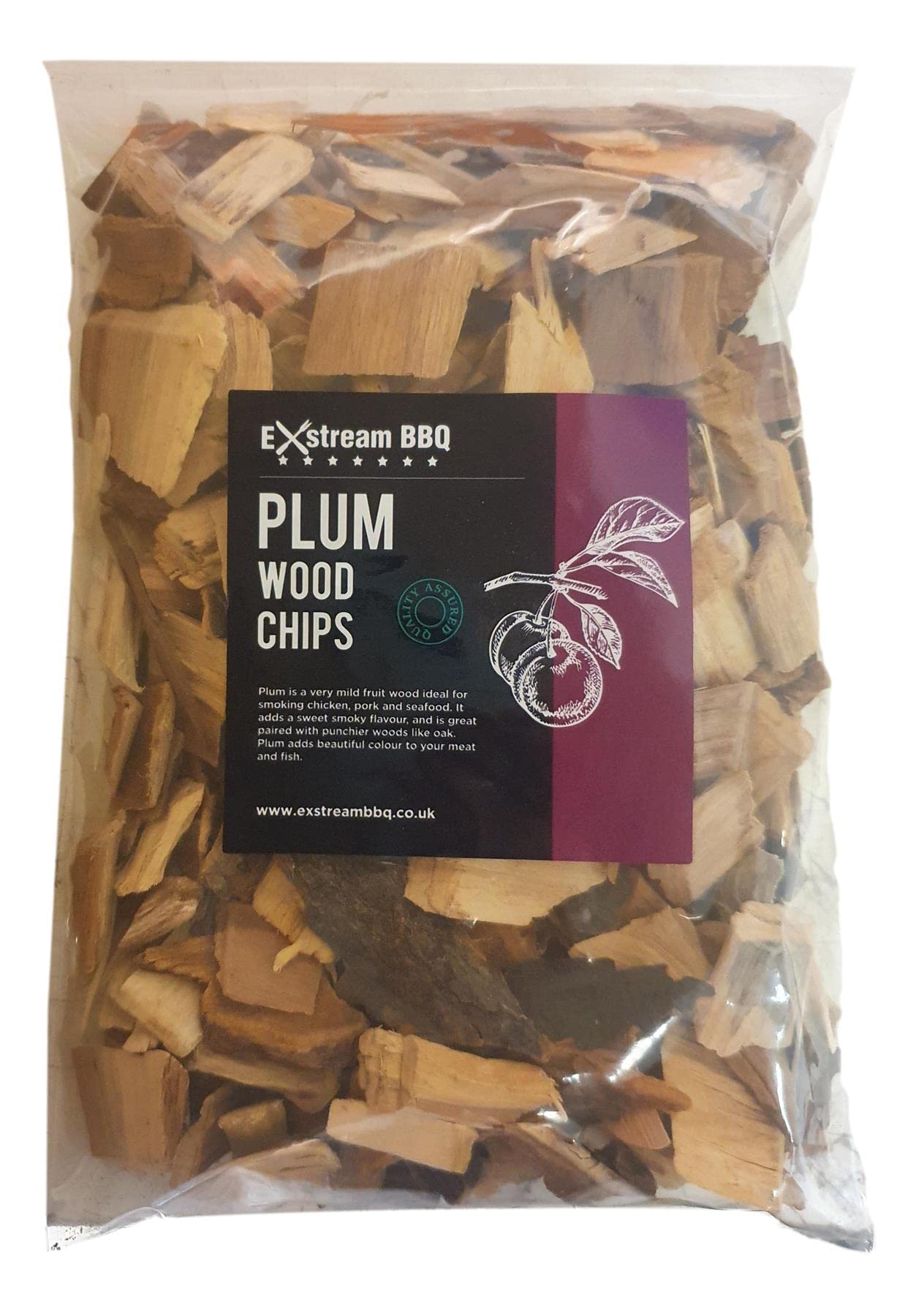 Exstream BBQ Barbecue Smoking Wood Chips *Over 16 Great Flavours in 1, 5 & 10 Litres* (Plum 1 Litre)