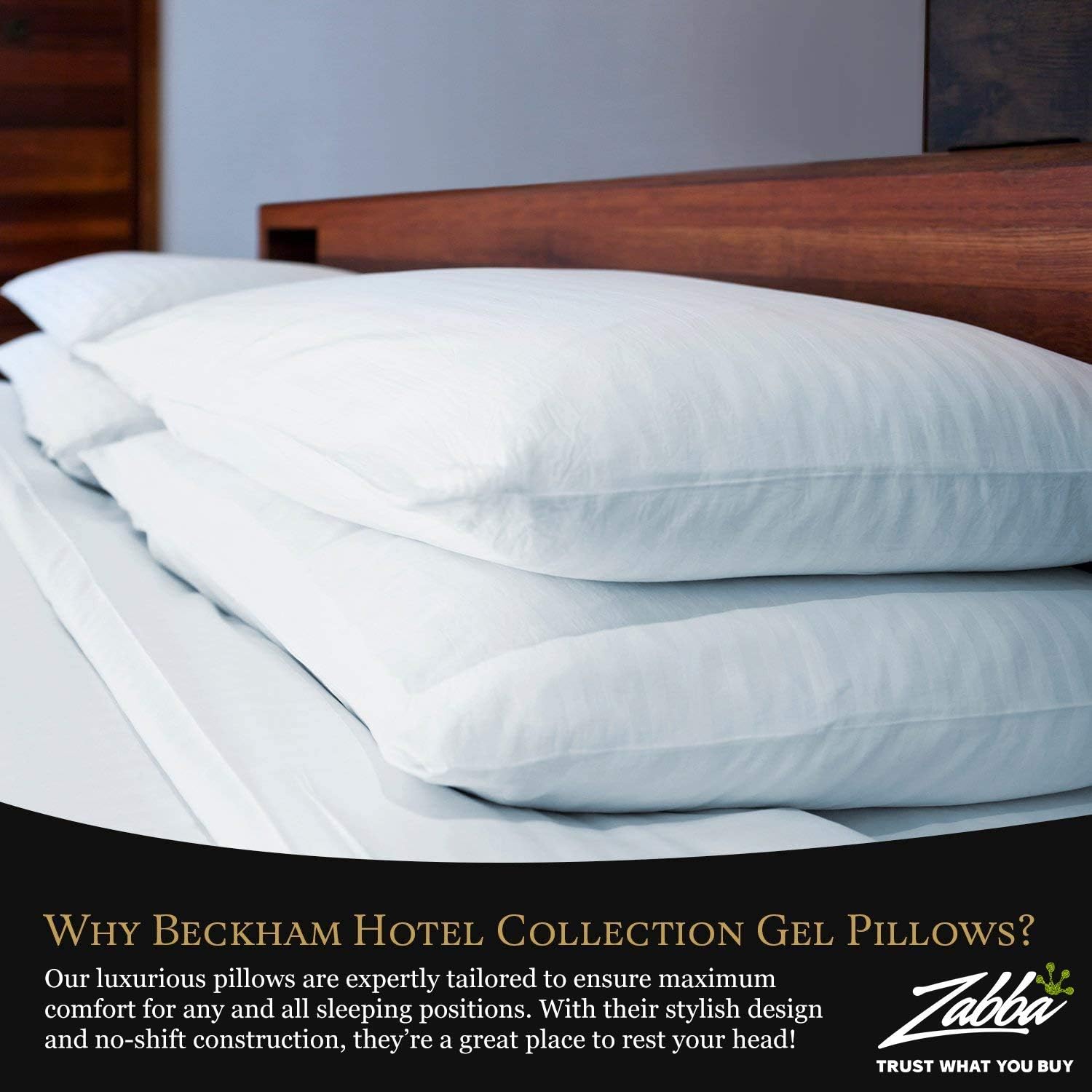 Beckham Hotel Collection Gel Pillow (2-Pack) - Luxury Plush Gel Pillow - Dust Mite Resistant & Hypoallergenic - Queen: Home & Kitchen