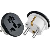 European Plug Adapter,US to European Plug Adapter, 2 Pack | Type E/F PlugAdapter,US to EU Plug,Adapter for Europe Plug,Germany France Plugs Adaptor