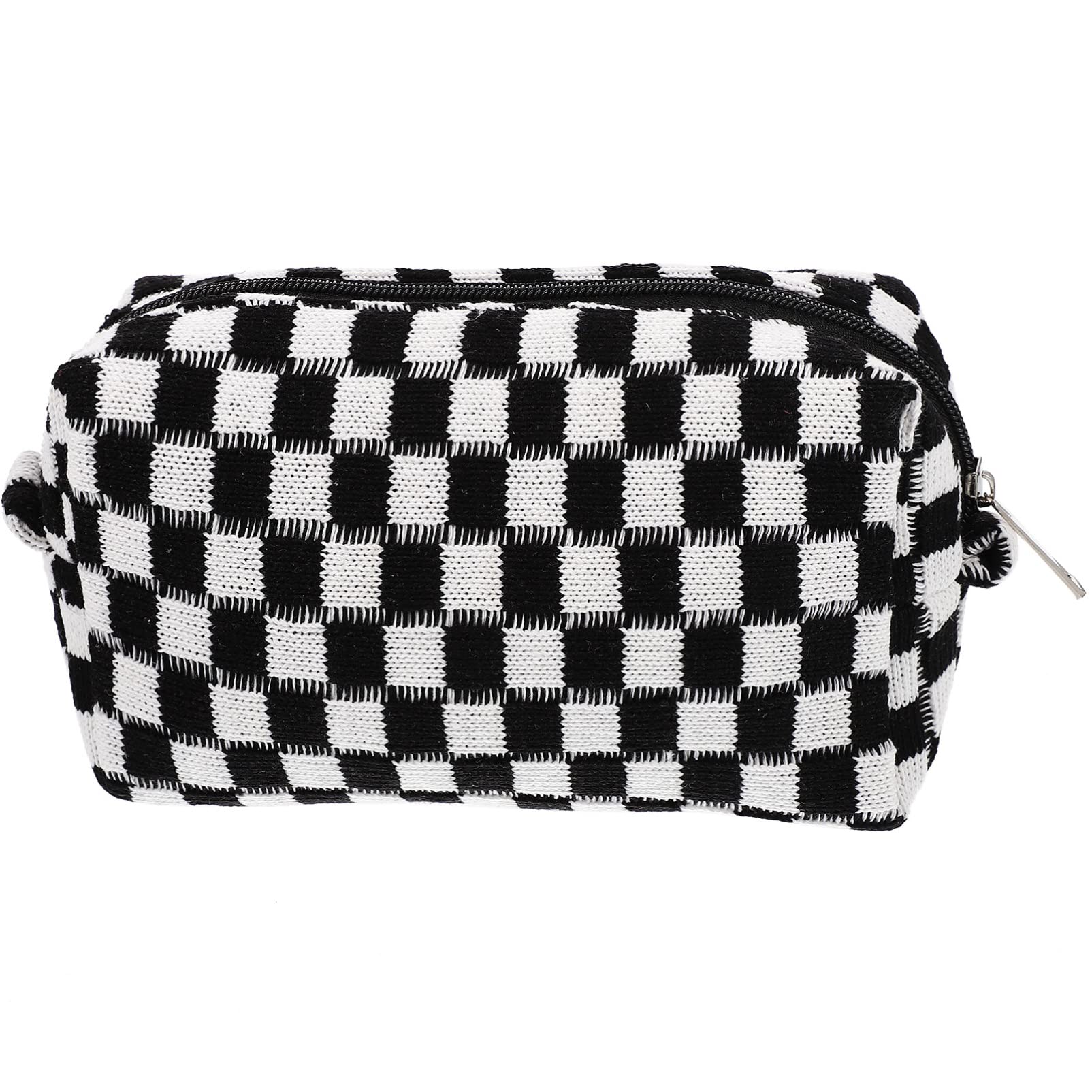 SOIMISS Cosmetic Bag Travel Cosmetics Bag Small Makeup Bag Toiletry Bag for Women Large Capacity Pink Checkered Makeup Bag Plaid Makeup Organizer Lattice Yarn Fixed Package Miss