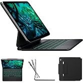 typecase Edge iPad A16 11th/10th Gen Keyboard Case, Floating Magnetic Stand | Multi-Touch Trackpad, 11-Color Backlit Keyboard, Pencil Holder; Fits iPad A16 11&Prime; (2025) &amp; 10th Gen 10.9&Prime; (2022), Black