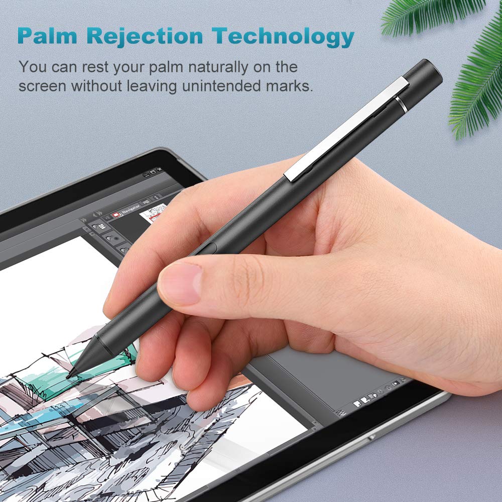 MoKo Rechargeable Stylus Pen, Capacitive Pencil Compatible with Surface Go 2/Pro 7 2019/Pro 6/Book 3 & 2/Pro X/Pro 5 (2017)/Pro 4/Pro 3, Surface 3/Go/Laptop with 1024 Pressure Sensitivity