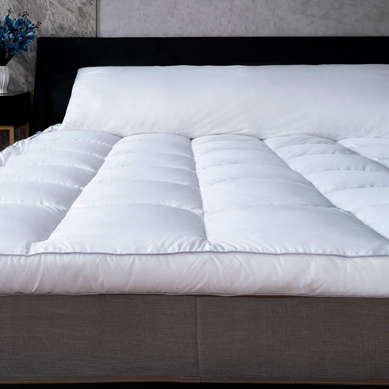 Amazon.com: King Mattress Topper, Plush Pillow Top Mattress Pad/Bed