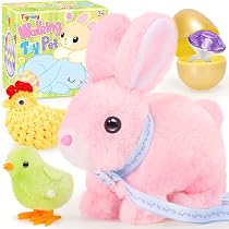 Tagitary Interactive Plush Bunny Toy With Sound & Movement - Wiggling Ears, Leash Included, Easter Gift