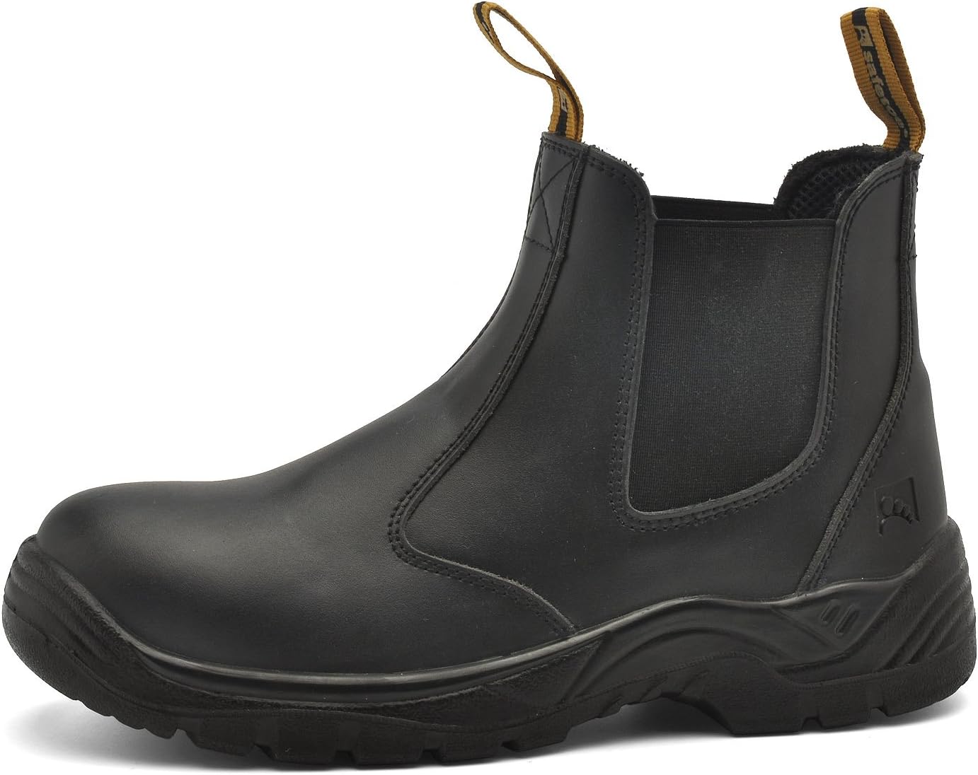 Mens Work Boots Steel Toe Chelsea Safety Boots Leather Waterproof Lightweight Working Shoes