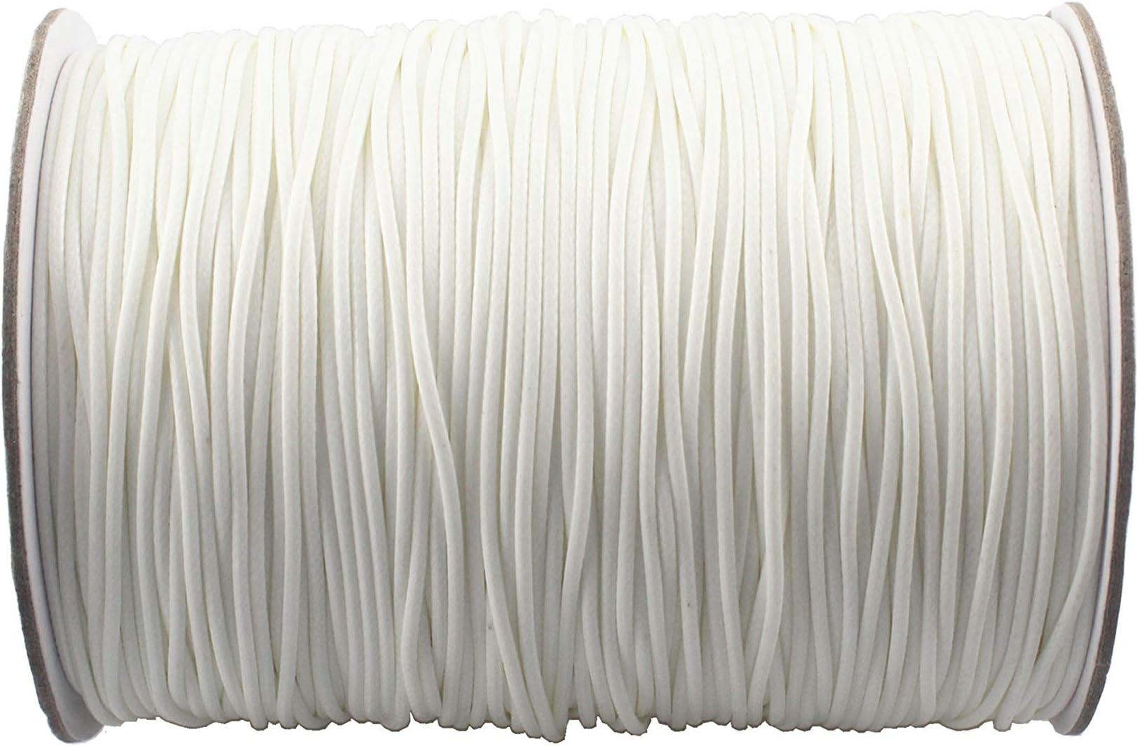White Waxed Polyester Jewelry Making Cord Waxed Beading String with Spool for Craft DIY Thread (1.0mm - (200Yards))