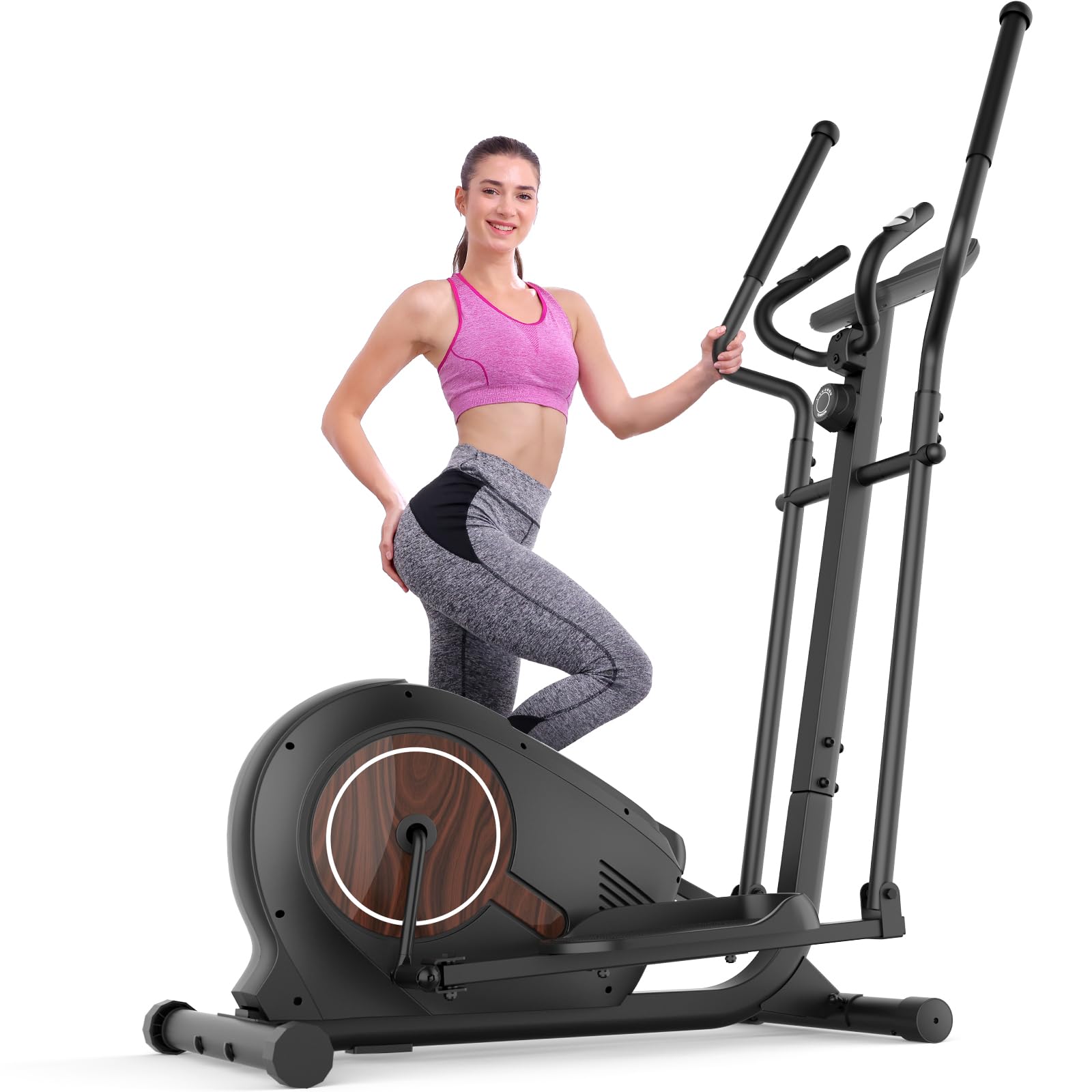 ANCHEER Elliptical Exercise Machine, Elliptical Trainer for Home Gym, Exercise Equipment 500Lbs Max Weight, Ultra-Silent Elliptical Machine, with Smooth 14 Resistance Levels & Pulse Rate Grips Image