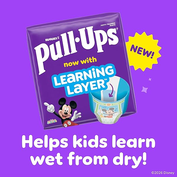 PULL-UPS BOYS’ POTTY TRAINING PANTS, SIZE 4T-5T TRAINING UNDERWEAR (38-50 LBS), 99 COUNT