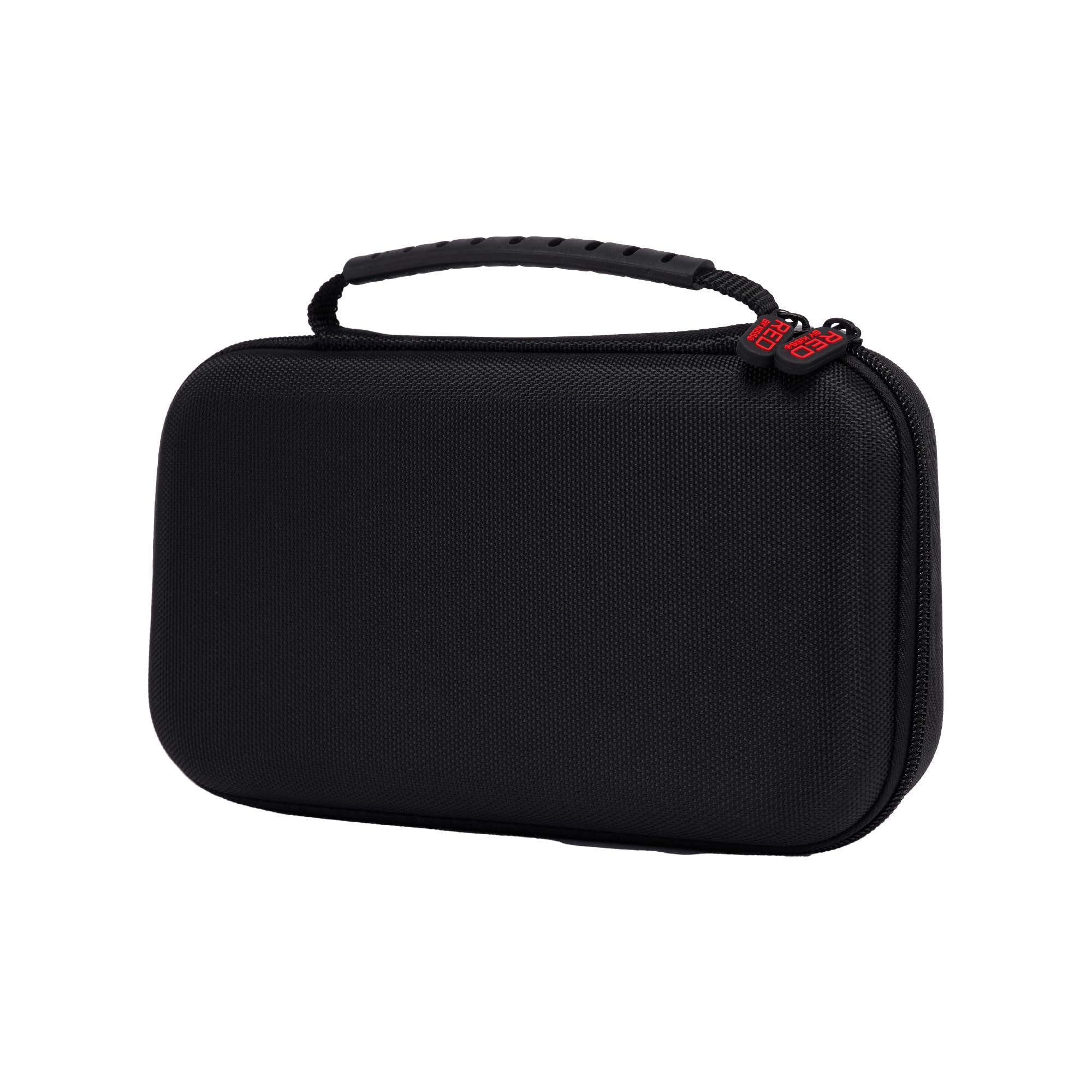 RED by Kiss Men Grooming Portable Organizer BagTravel Pouch (Black) Organize Shaver Trimmer Clipper Hair Comb Convenient Mesh Inner Pocket, Hard Zipper, Handle, Water Resistant Exterior