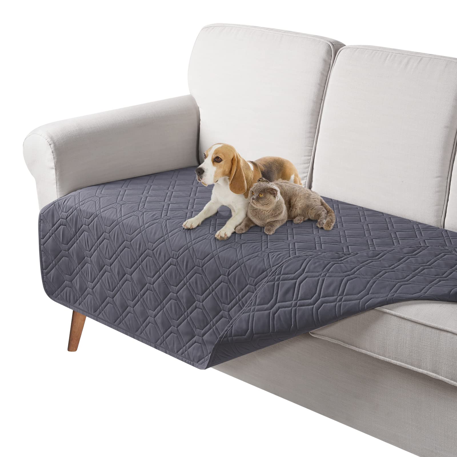 TAOCOCO Reversible Waterproof Sofa Cover: Sofa Bed Cover, Waterproof Furniture Protector Couch Cover, Sofa Slipcovers, Dog Sofa Bed(Dark Grey, 107 * 132CM) — image 1