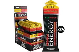 Extra Strength Energy Shot by NewTrition | 250mg Caffeinated Energy Shot | B-Vitamins & Amino Acids | Long Lasting | Sugar Free | 2-FL OZ | 24-Count (Mystic Melon)