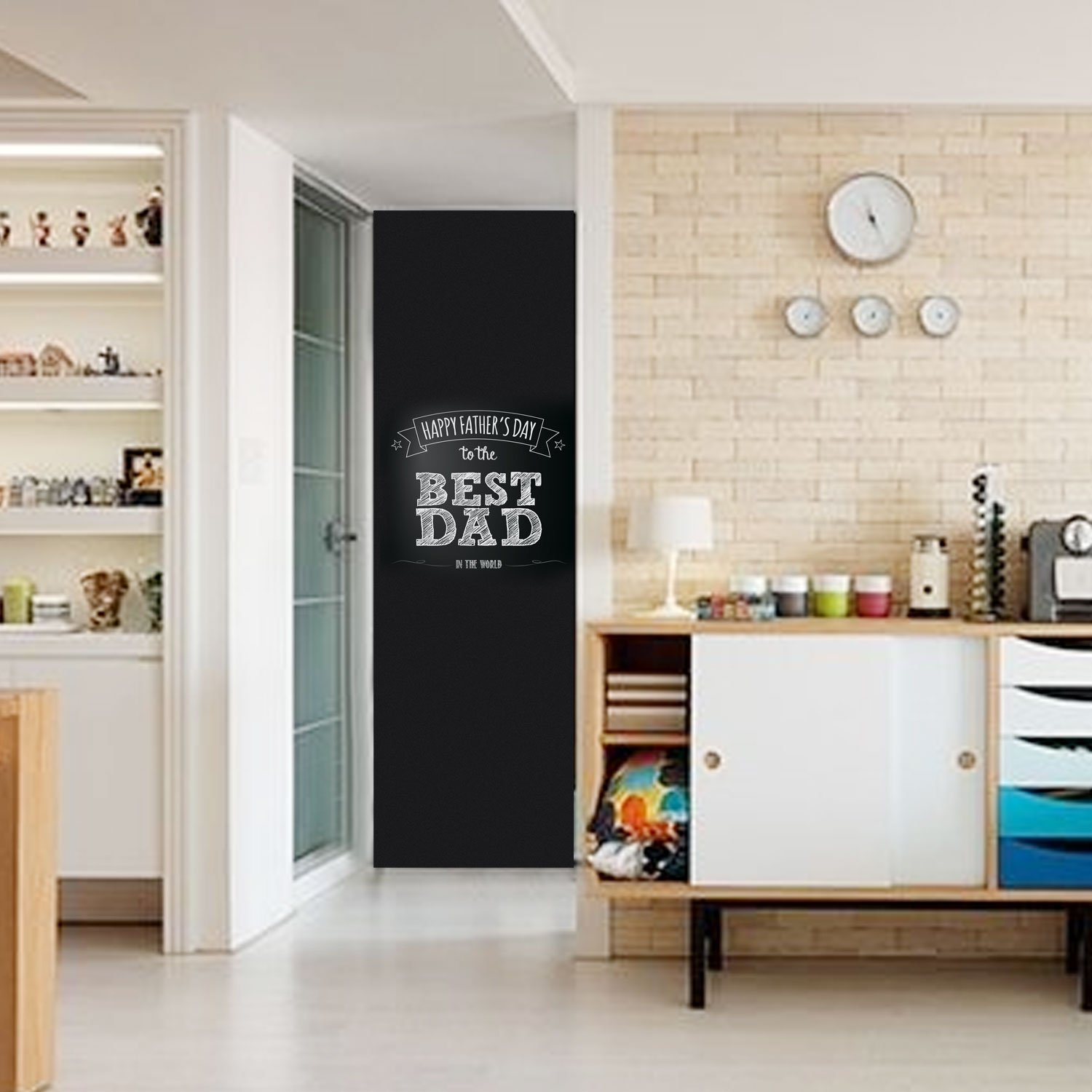 Youpin autoadesivo rimovibile lavagna, 200 x 45 cm – Adesivo da parete in vinile lavagna adesivo da parete Schoolhouse con gesso