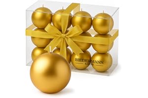 Biedermann & Sons Gold Ball Candles – Decorative Metallic Novelty Candles – Set of 12, 1.5-Inch