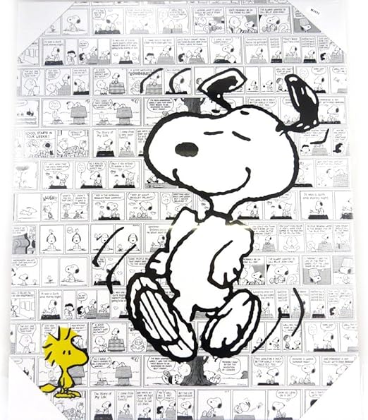 Creative Leinwand Snoopy Schwarz Weiss 50x40 Cm Amazon De Kuche Haushalt