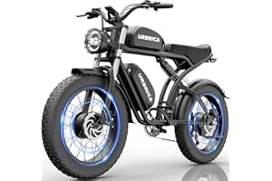 Urbrica Electric Bike for Adults, 1500W 30MPH,48V 20/23AH,Max 75Miles Electric Motorcycle 20" Fat Tire Dirt Bike, Shamano 7-Speed E-Bike Dual Shock Absorber UL Certified
