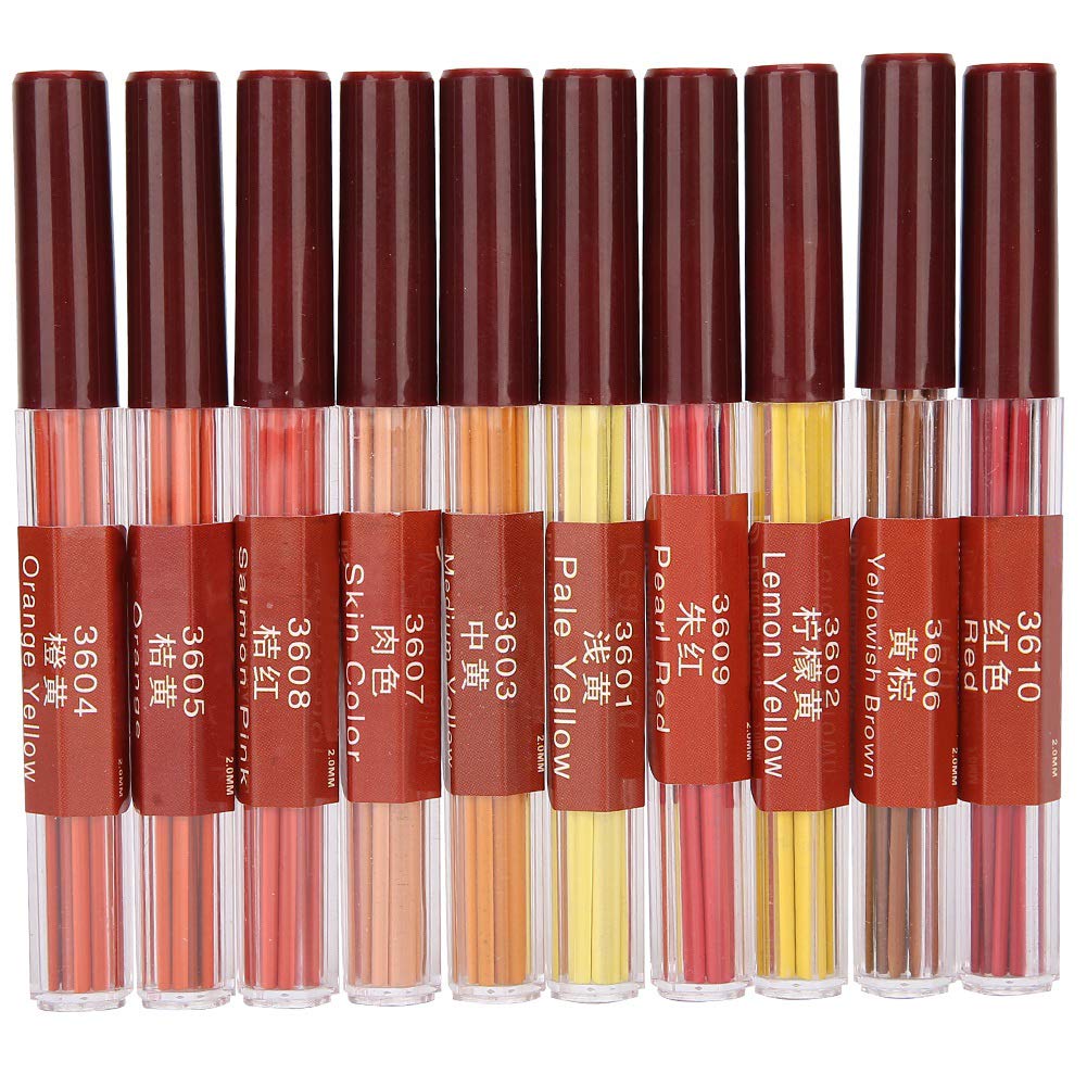 80Pcs 2.0mm Color Pencil Lead, 10 Color Mechanical Pencil Leads, Bold and 90 mm Tall, Leads Core Replacement for Mechanical Pencils, 8pcs for Each Color