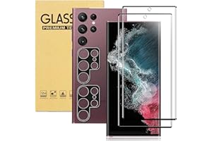 XDesign [2+2 Pack Galaxy S22 Ultra Screen Protector, 9H Tempered Glass Scratch Resistant, Ultrasonic Fingerprint Support, For Samsung Galaxy S22 Ultra 5G 6.8 Inch Glass Screen Protector
