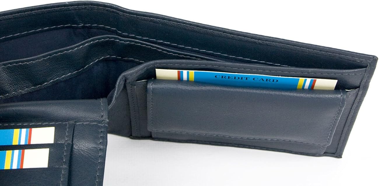 FLW Dark blue genuine leather wallet without any logos or markings - Image 5